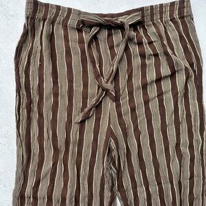 Striped Pull-On Pants in Brown and Cream